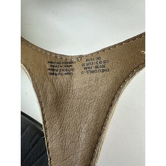 OluKai Comfort Eheu Slingback Thong Sandals Gold Metallic V-Strap Girls Size 3 - Picture 6 of 12